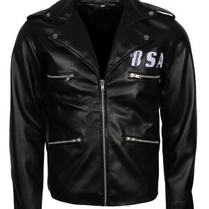 BSA Leather Jacket George Michael Jacket Revenge USA Motorcycle Jacket Men