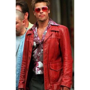 Brad Pitt Fight Club Tyler Durden Red Jacket Coat