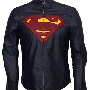 Superman Blue Man of Steel Motorcycle Leather Jacket Cosplay Costume