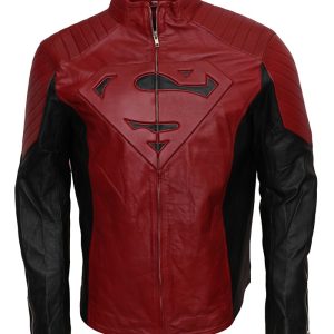 Superman Small Ville Red Biker Leather Jacket Cosplay Costume