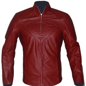 Superman Small Ville Red Jacket Clark Kent Biker Leather Jacket